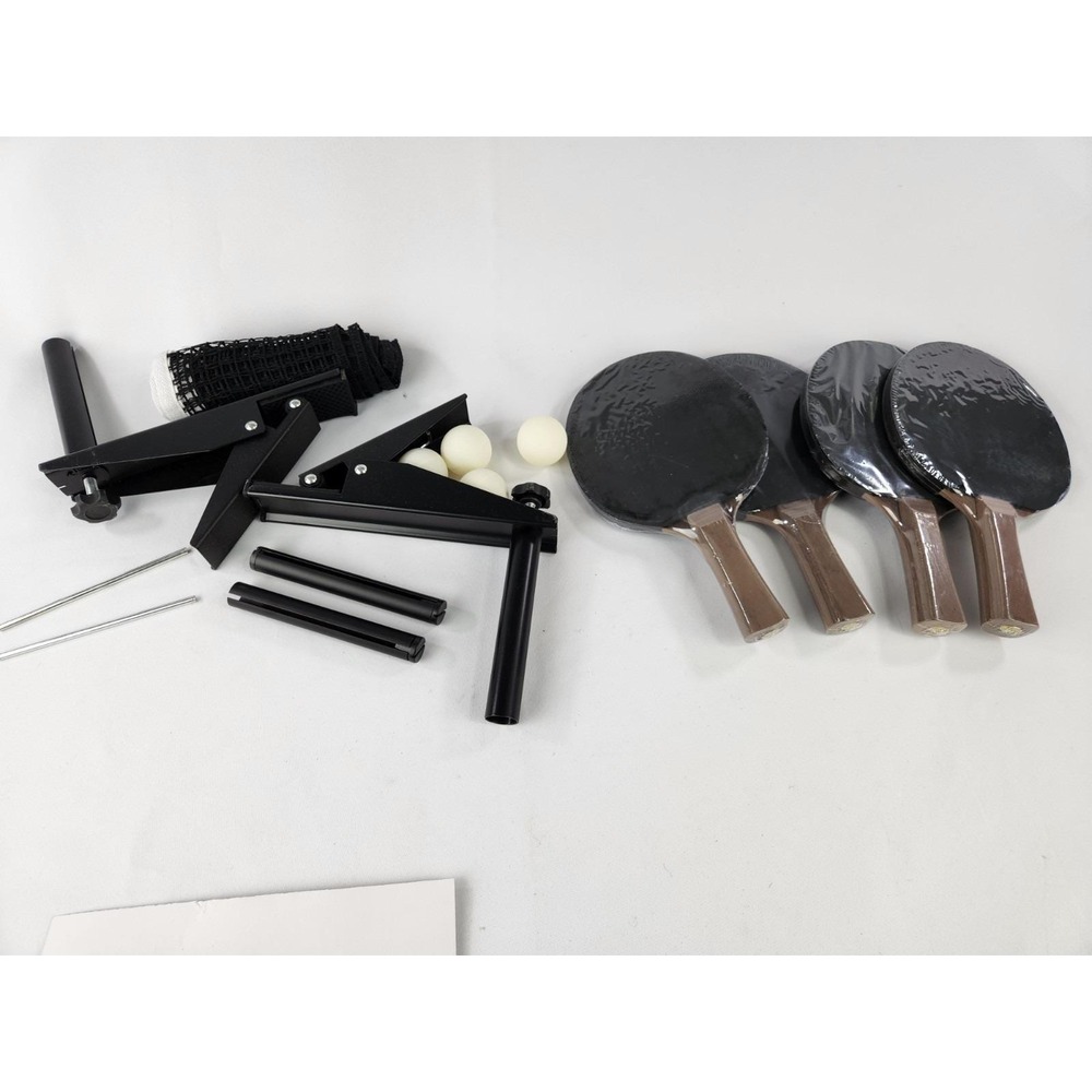 VINTAGE Ping Pong Paddle Set w/ Metal Clamps Paddles Net, Balls Tournament NEW‎